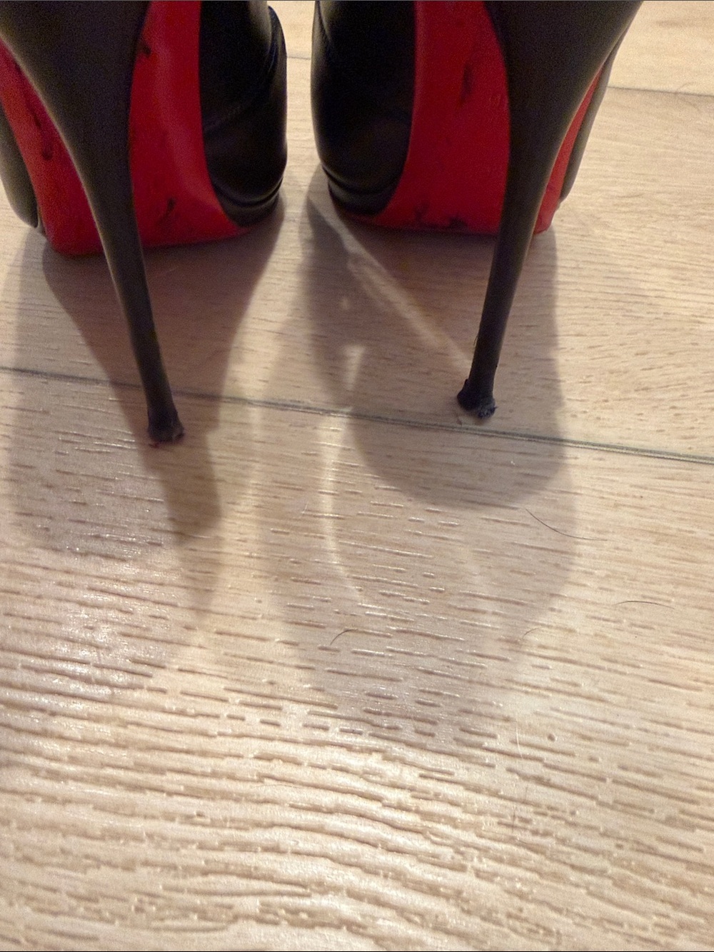 Christian Louboutin Black and Gold Open-Toe Lace-Up Booties - Picture 5 of 6